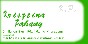 krisztina pahany business card